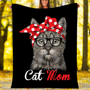 Cat Mom Fleece Blanket Great Customized Gifts For Birthday Christmas Thanksgiving