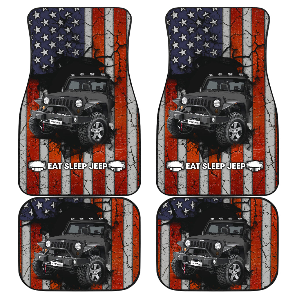 Grey Jeep American Flag Car Floor Mats Car Accessories