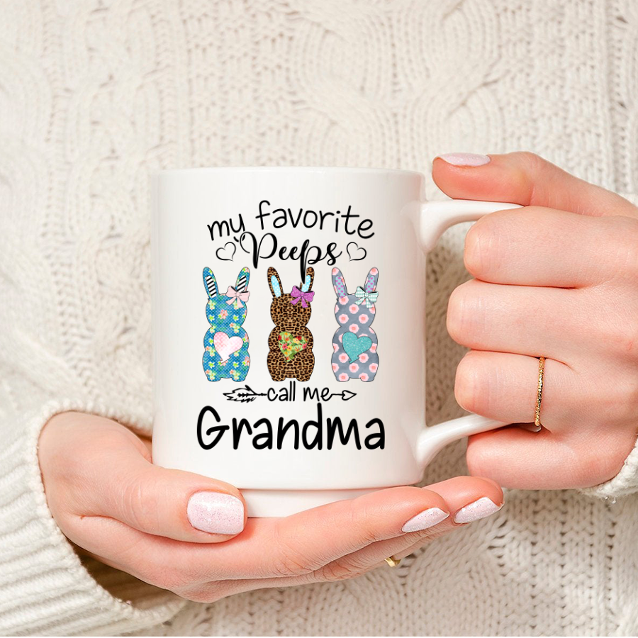 Personalized My Favorite Peeps Call Me Grandma Easter Bunny Mug