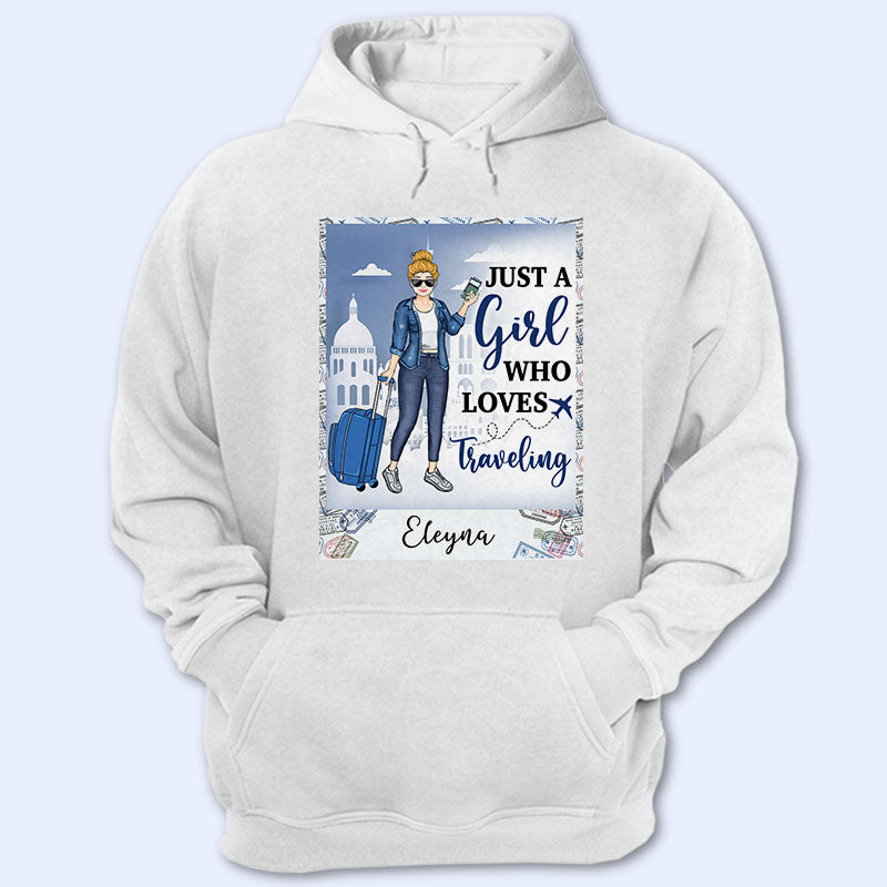 Just A Girl Boy Who Loves Traveling Cruising – Gift For Travel Lovers – Personalized Custom Hoodie