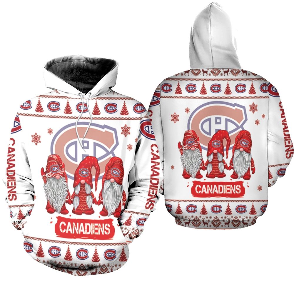 Christmas Gnomes Montreal Canadiens Ugly Sweatshirt Christmas 3D Hoodie