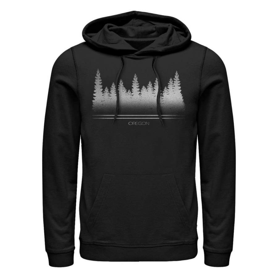 Lost Gods Men’s Oregon Pine Trees  Lightweight Hoodie Black