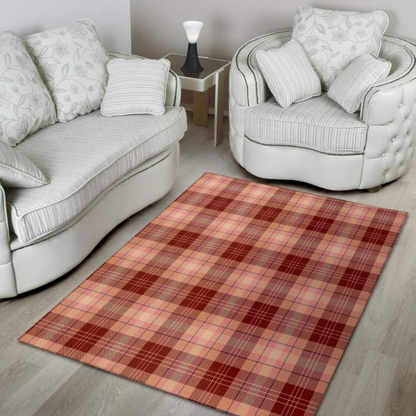 Brown Plaid Tartan Area Rug