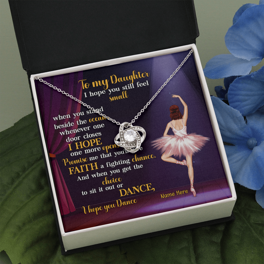 Ballet I Hope You Dance –  Personalized Love Knot Necklace