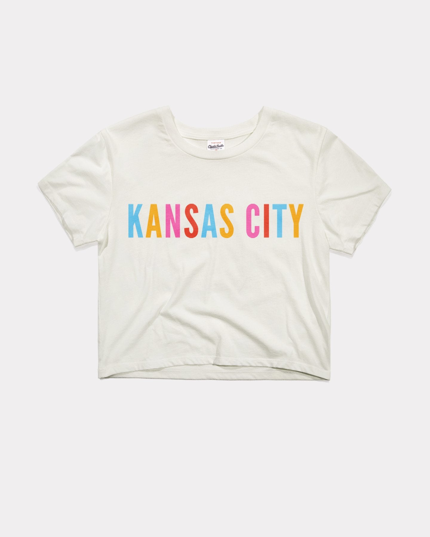 Women’S Colorful Kansas City White Crop Top Tee