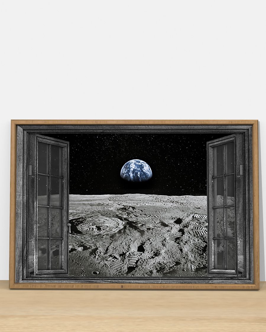 View From The Moon Window View Landscape Poster & Canvas Gift For Friend Family Birthday Gift Home Decor Wall Art Visual Art