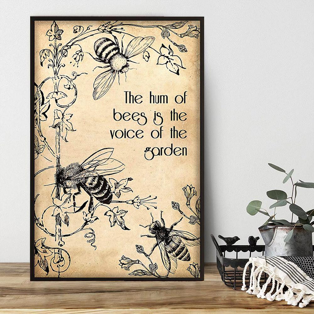 Drawing Bee Poster – The Hum Of Bees Is The Voice Of The Garden Canvas Home Décor Birthday Christmas Gifts For Men Women – Gigo Smart