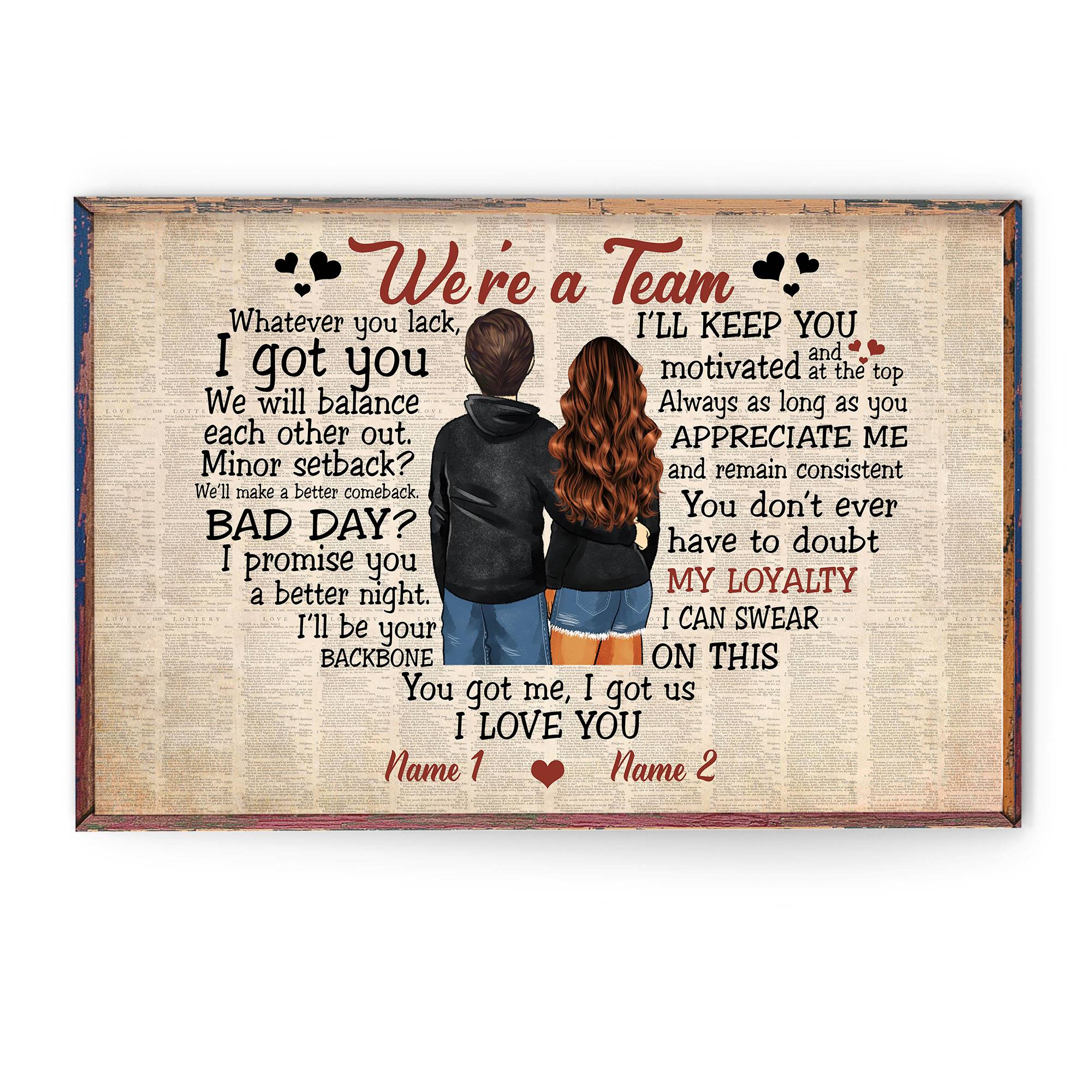 We’Re A Team, Couple Custom Canvas & Poster, Gift For Couples/Partner