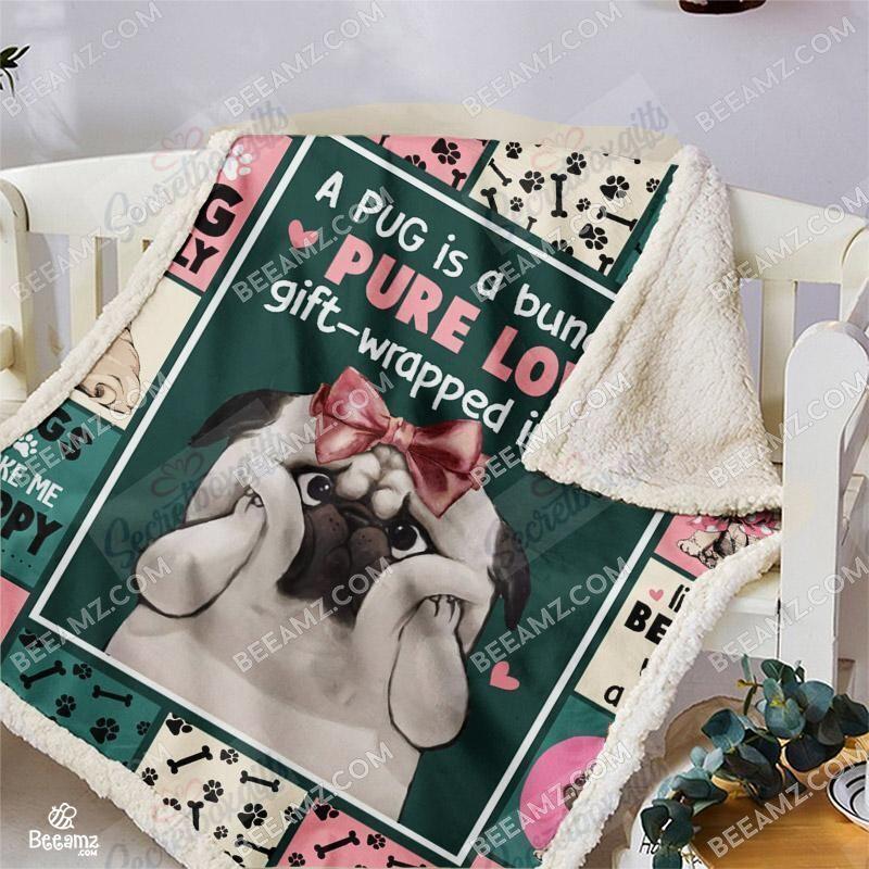 Puppy Pug Gs-Cl-Dt3003 Fleece Blanket