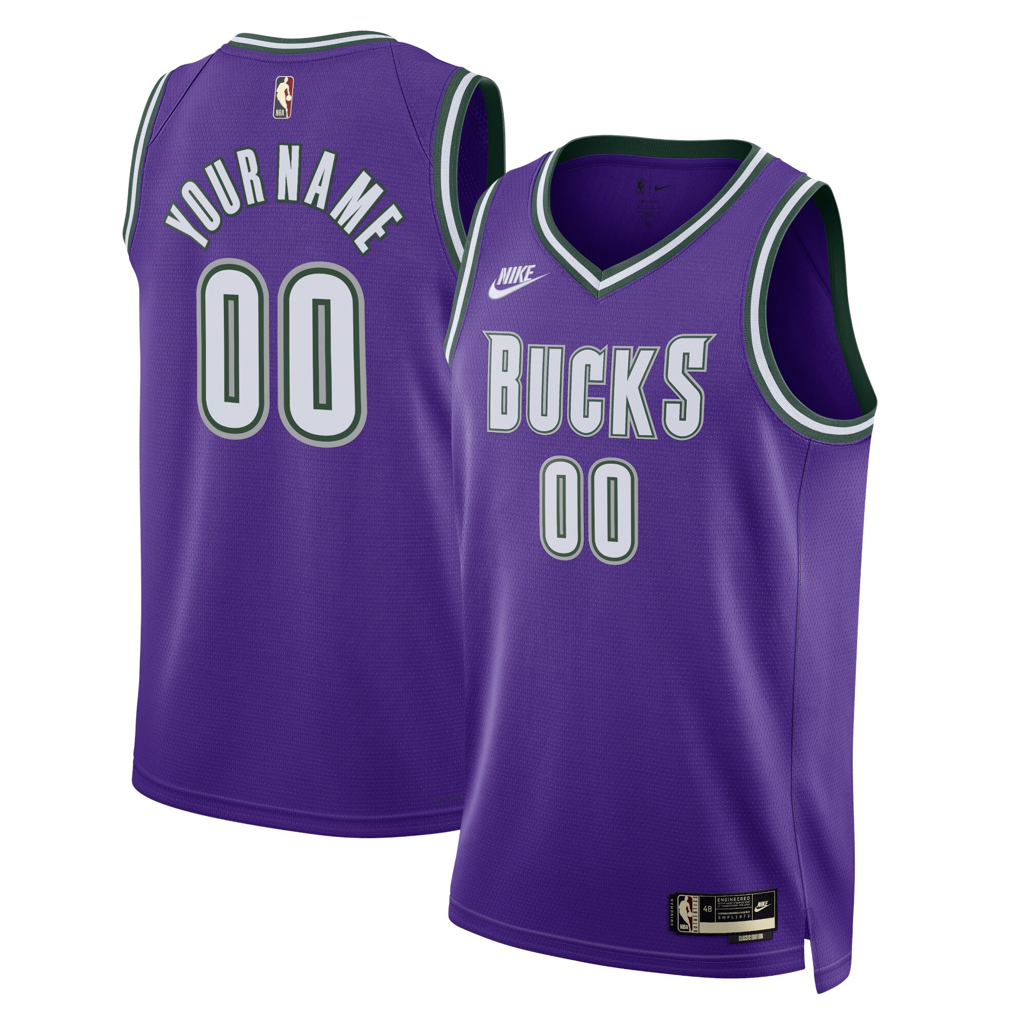 Milwaukee Bucks Classic Edition Swingman Jersey 22 – Field Purple/White – Custom – Mens