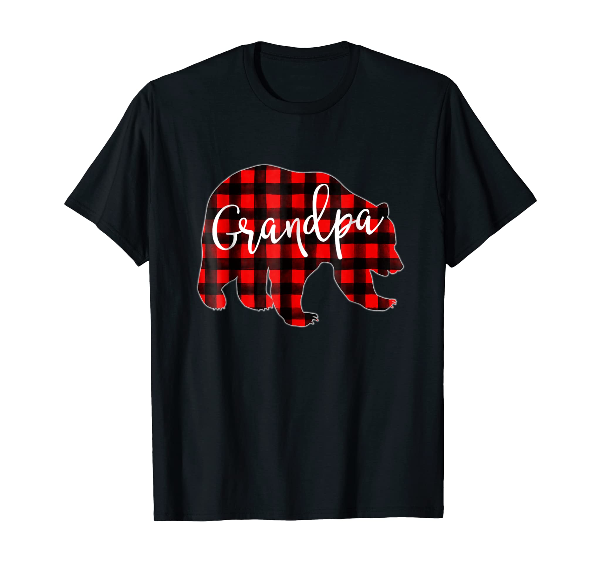 Mens Red Plaid Grandpa Bear Shirt Matching Pajama Family Buffalo