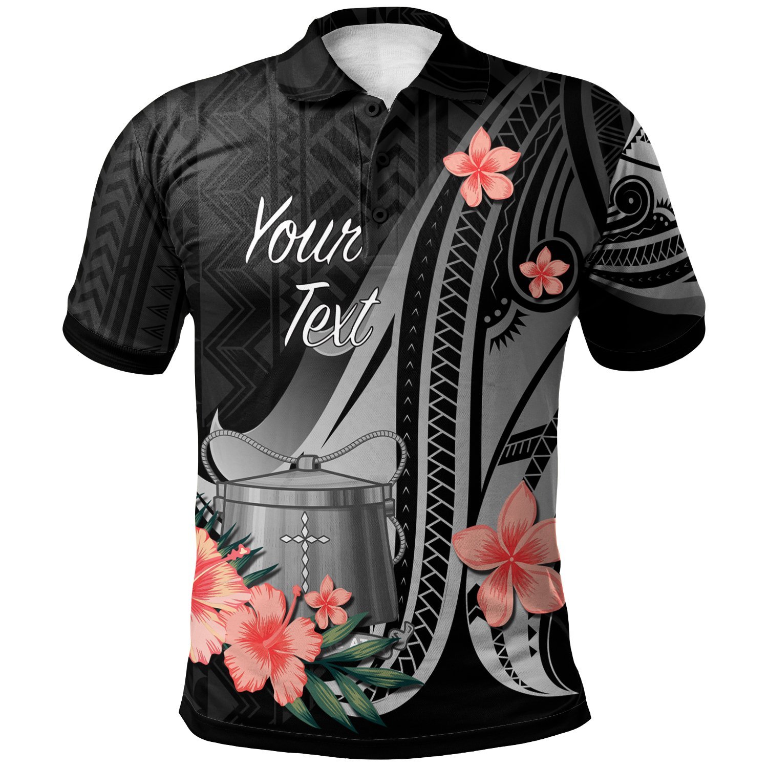 Tokelau Personalised Custom Polo Shirt – Polynesian Hibiscus Pattern Style – BN27