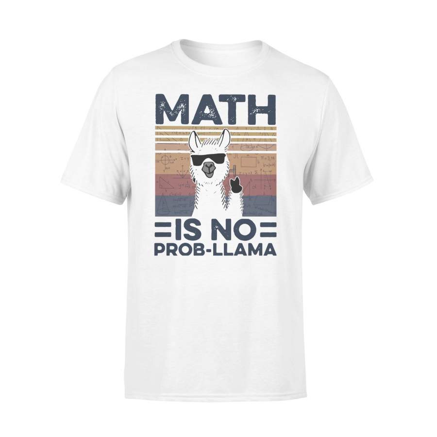 Math Teacher Math Is No Prob Llama Vintage T-shirt