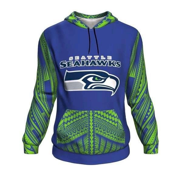 Seattle Seahawks Maori Tattoo Blue 73 Unisex 3D Hoodie Gift For Fans