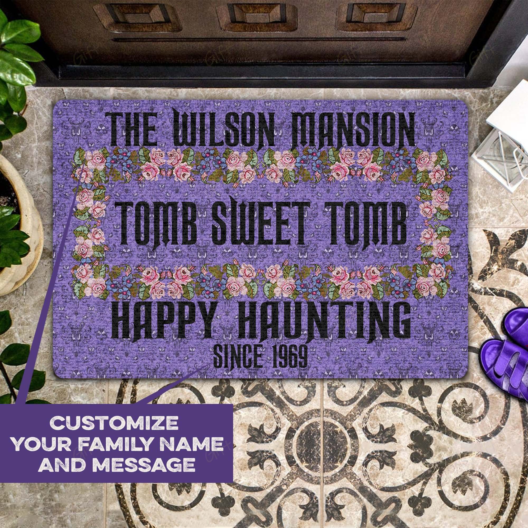 Tomb Sweet Tomb Happy Haunting Personalized All Over Printing Doormat