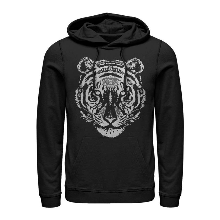 Lost Gods Men’s Henna Tiger  Lightweight Hoodie Black