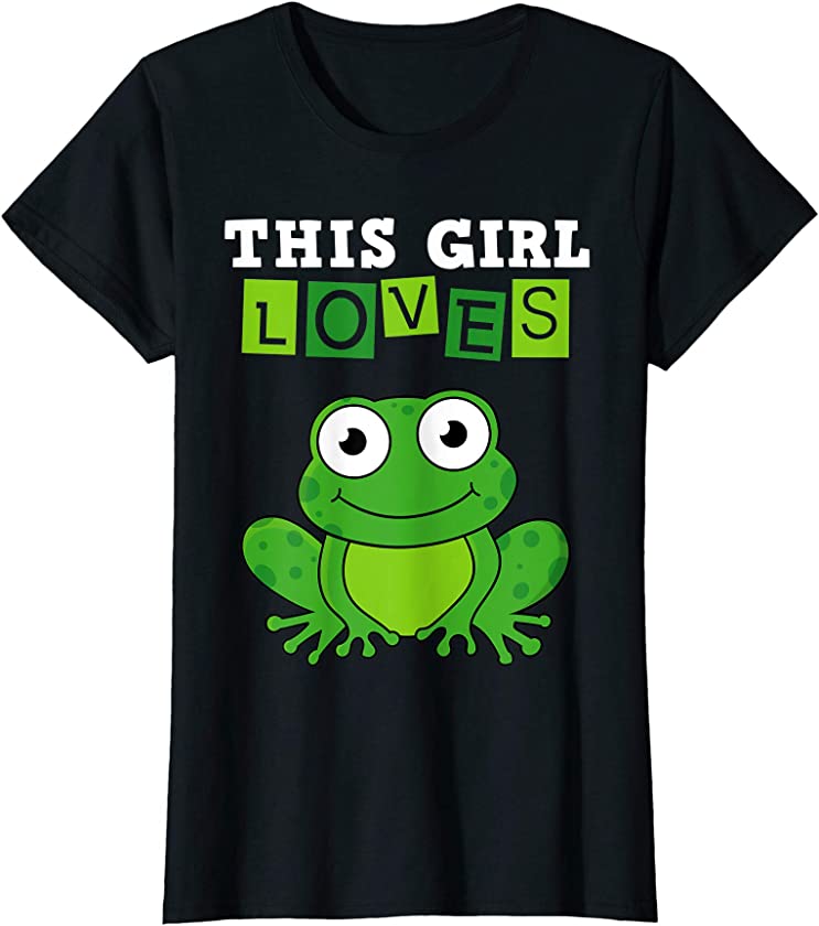 This Girl Loves Frogs 2020 Costume Funny Cartoon Animal Tee T-Shirt