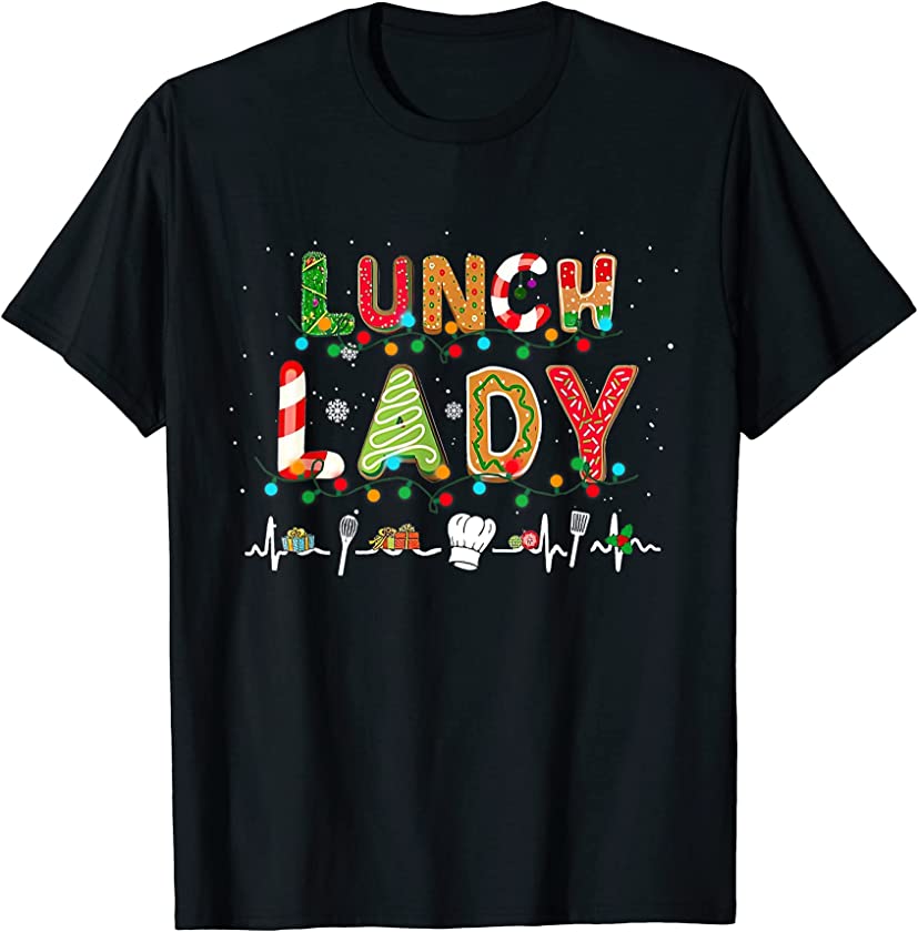 Lunch Lady Christmas Santa Cookies Candy Xmas Lunch Lady T-Shirt