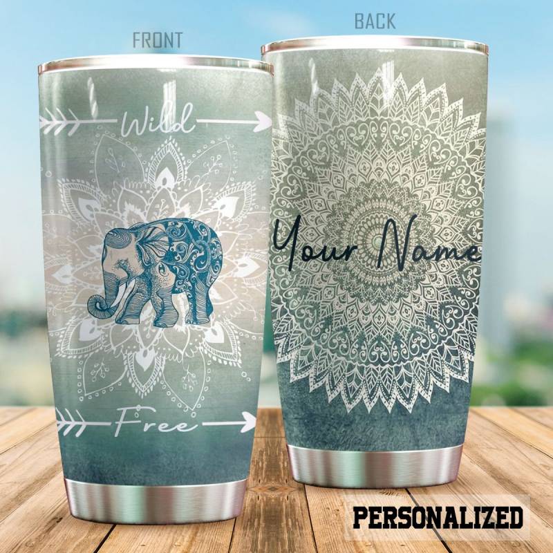 Elephant Wild Free Personalized TUMBLER QN83