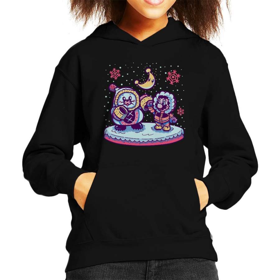Snow Moon Mario Odyssey Winter Snow Kingdom Kid’s Hooded Sweatshirt