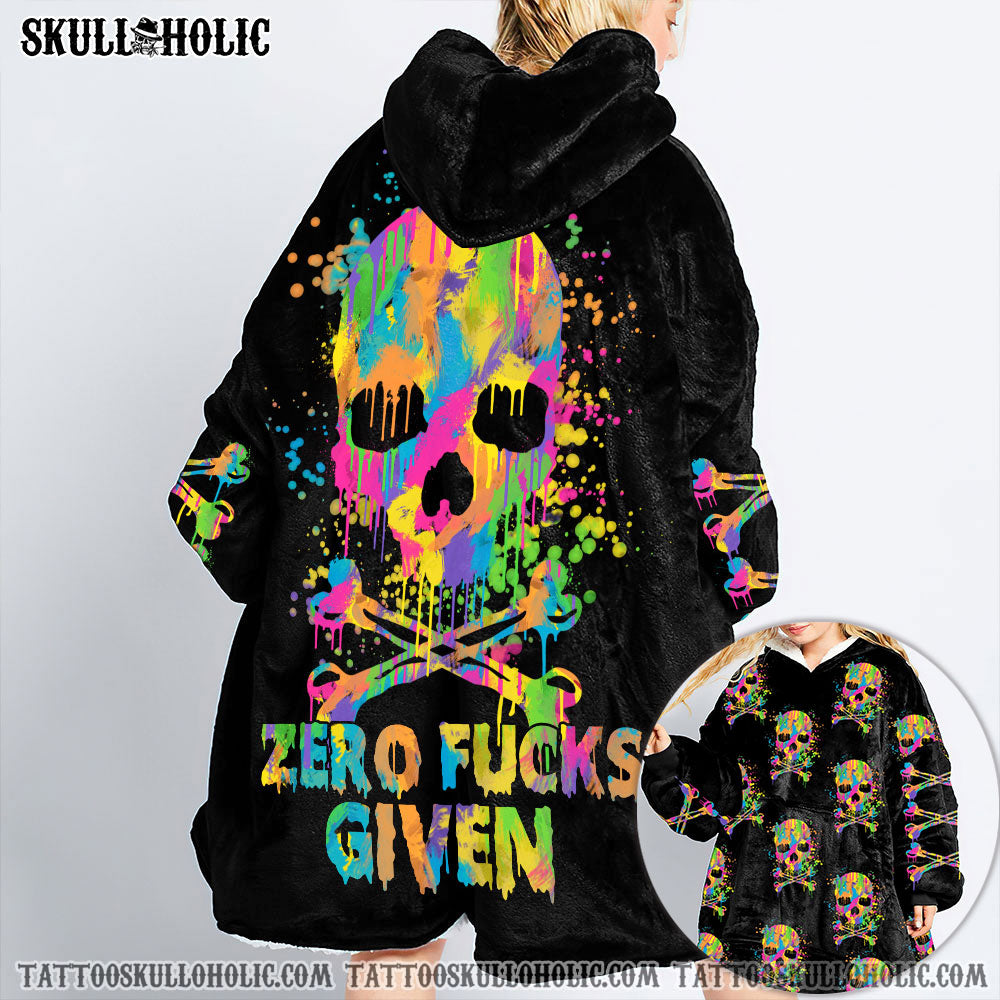 Tshirt2d Zero F Given Skull Bones Melt Colorful Sherpa Blanket Hoodie – Tlnz0912215