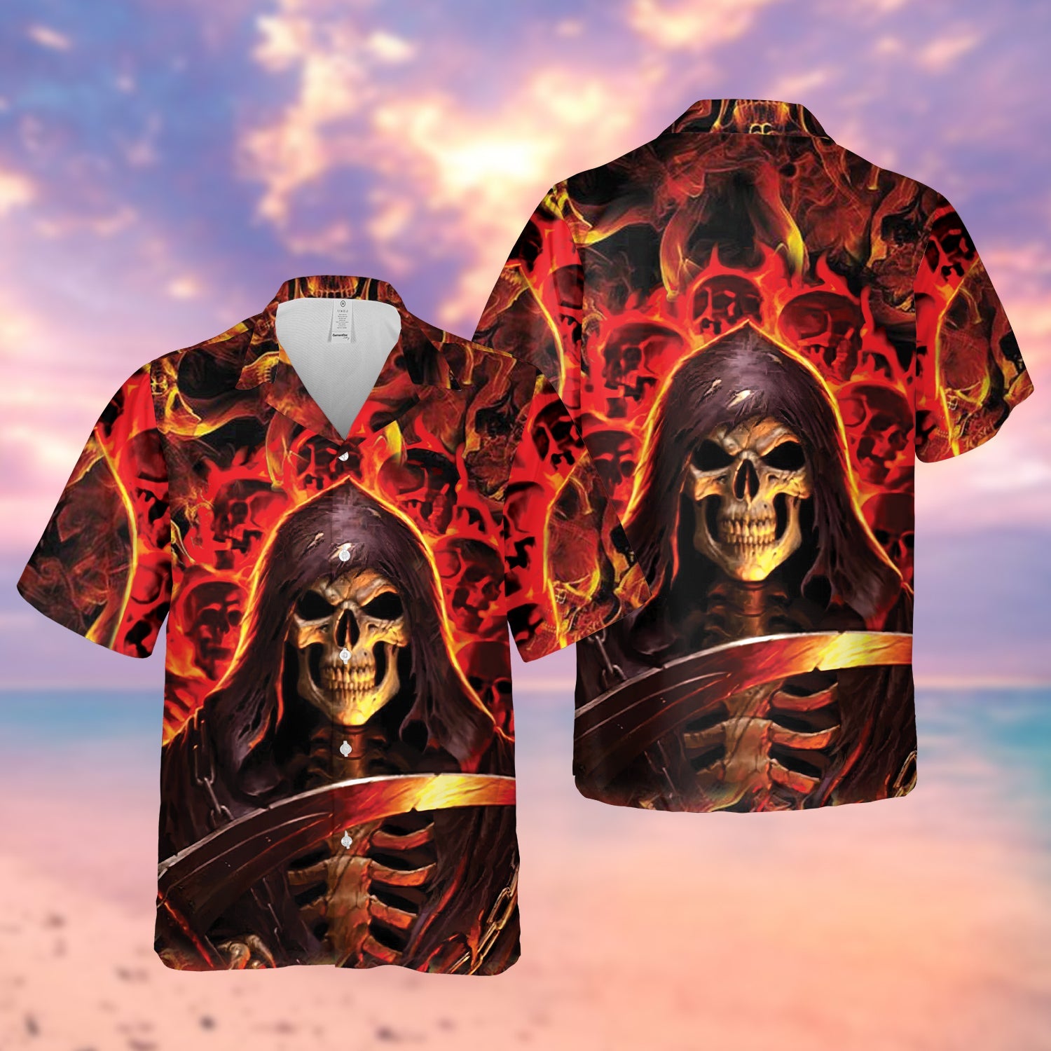 Death And Fire Skull Hawaii Lover Hawaii Shirt For Men Women Ha80485