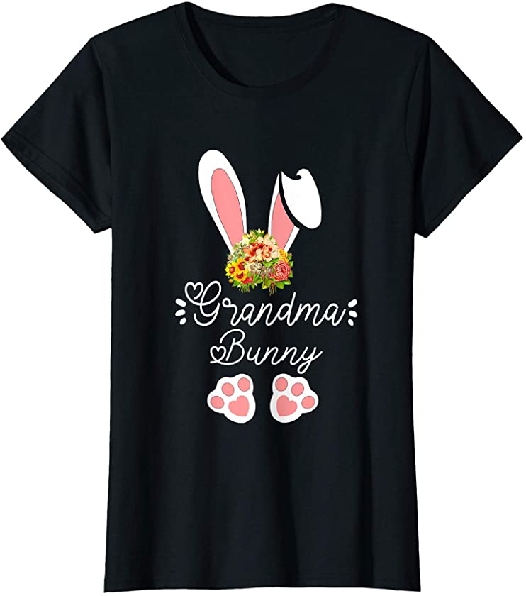 Womens I’m The Grandma Bunny Cute Matching Family Easter T-Shirt