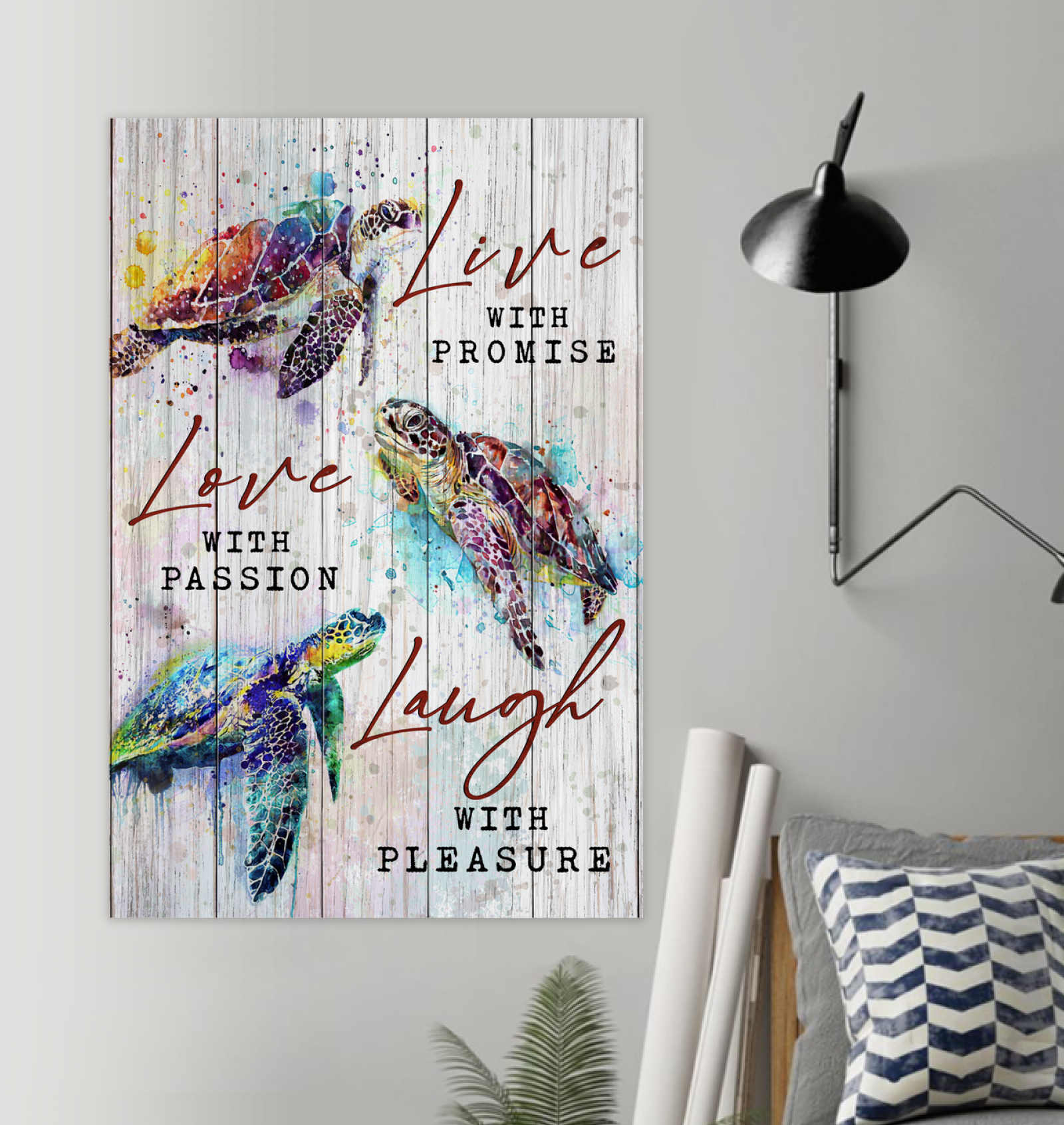 Turtle Live Love Laugh Matte Canvas