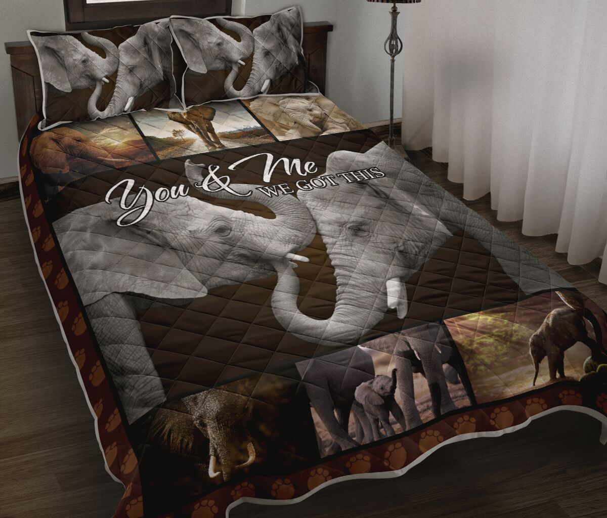 Elephant You And Me Qbs Comfortable Quilt Bedding Set Bedroom Decoration Twin/Queen/King Size Bedding