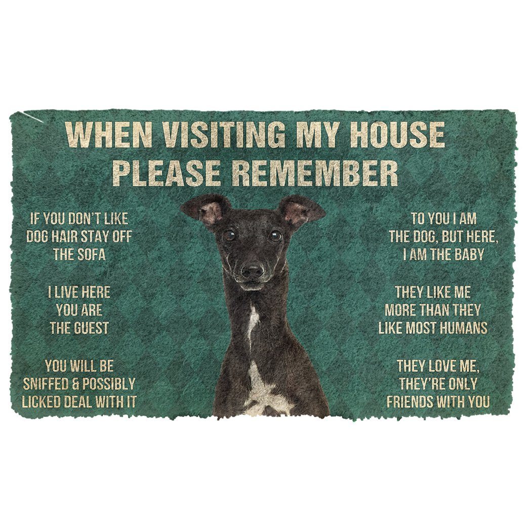 Gearhumans  Gearhuman 3D Please Remember Italian Greyhound House Rules Custom Doormat