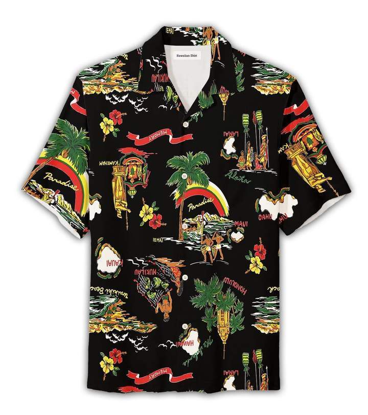 Paradise Wakiki Life Of Hawaiian Aloha Shirt Ha32614