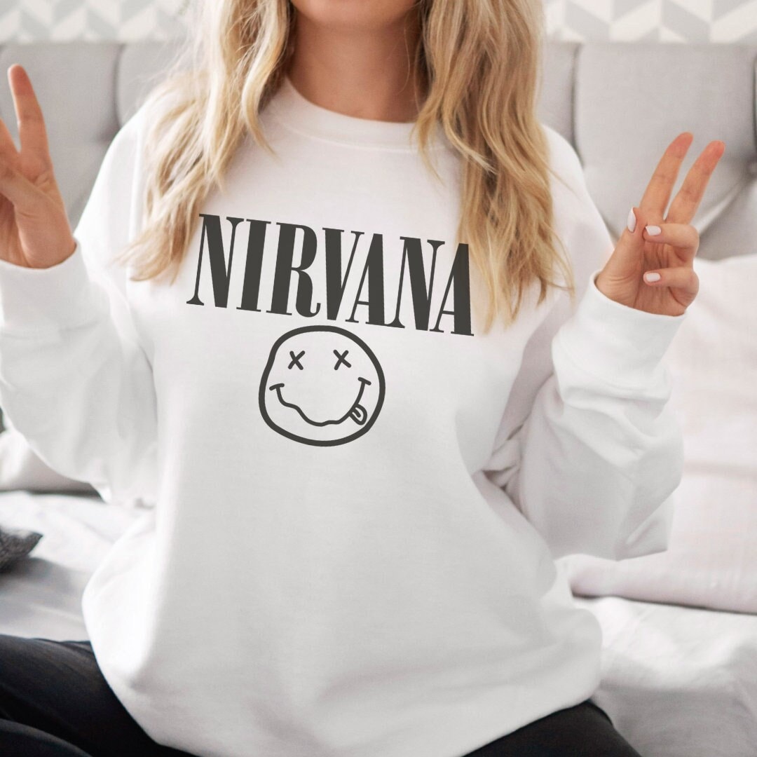 Nirvana Sweatshirt, Nirvana, Grunge, Nirvana Shirt, Nirvana Sweater, Nirvana Smile Face, Nirvana 90s Shirt, Vintage Style Nirvana Shirt