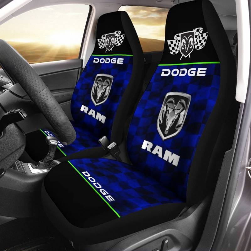 Dodge RAM- BDA Car Seat Cover (Set of 2) Ver 1 (Blue)