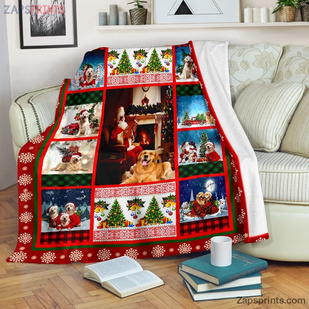 Golden Retriever Funny Christmas Blanket – Cool Gift Ideas