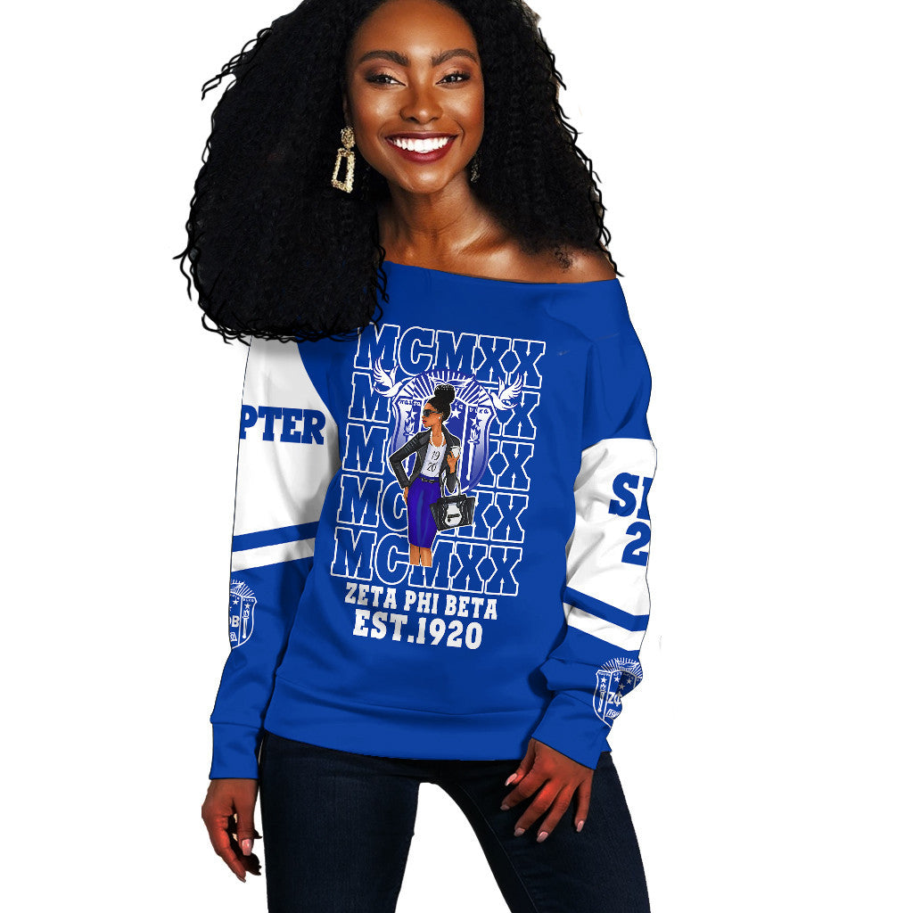 Wonder Print Shop Sweatshirt – Personalized Zeta Phi Beta Mcm Style Women Off Shoulder