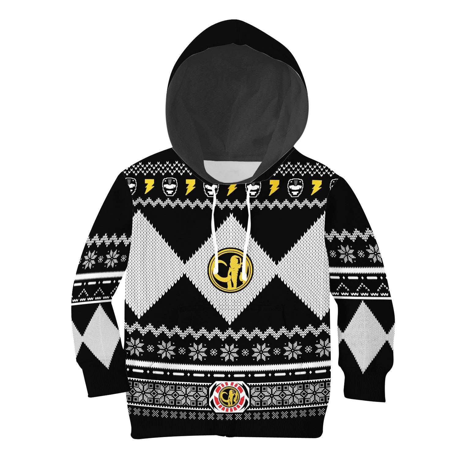 Gearhomies 3D Kid Hoodie Black Power Rangers