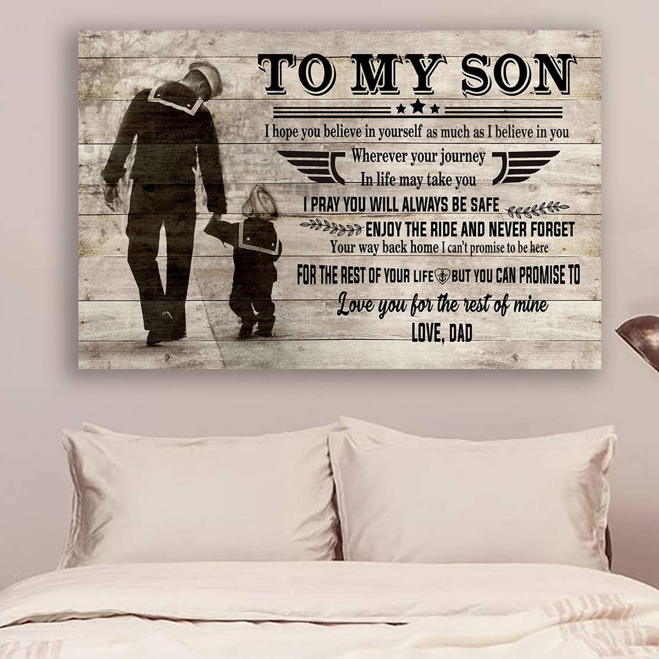 Poster for Room Aesthetic -Command Strips Wall Decor – Hn229 Soldier Poster – Dad to Son – I Hope You Believe in Yourself