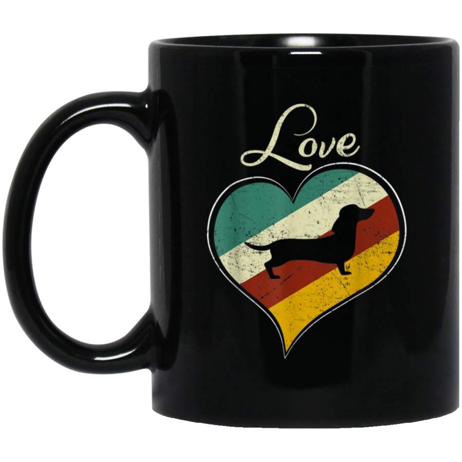 Vintage Retro Love Dachshund Mug