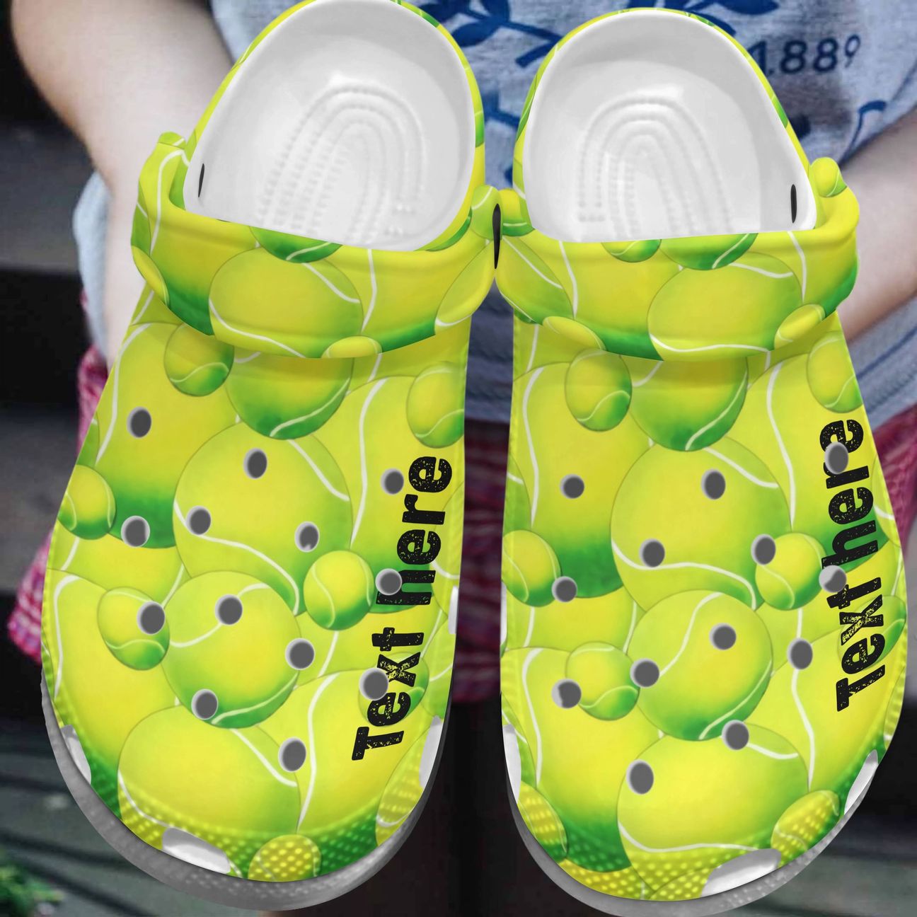 Tennis Personalize Clog, Custom Name, Text, Fashion Style For Women, Men, Kid, Print 3D Personalized Tennis Balls