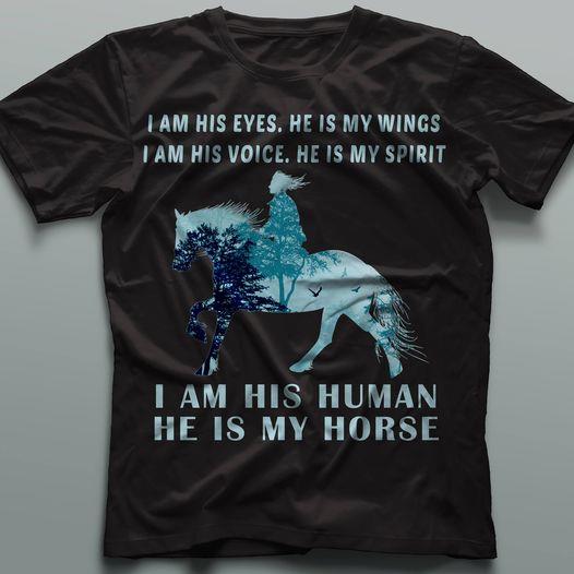 I Am His Eyes He Is My Wings I Am His Voice He Is My Spirit I Am His Human He Is My Horse Standard T-Shirt