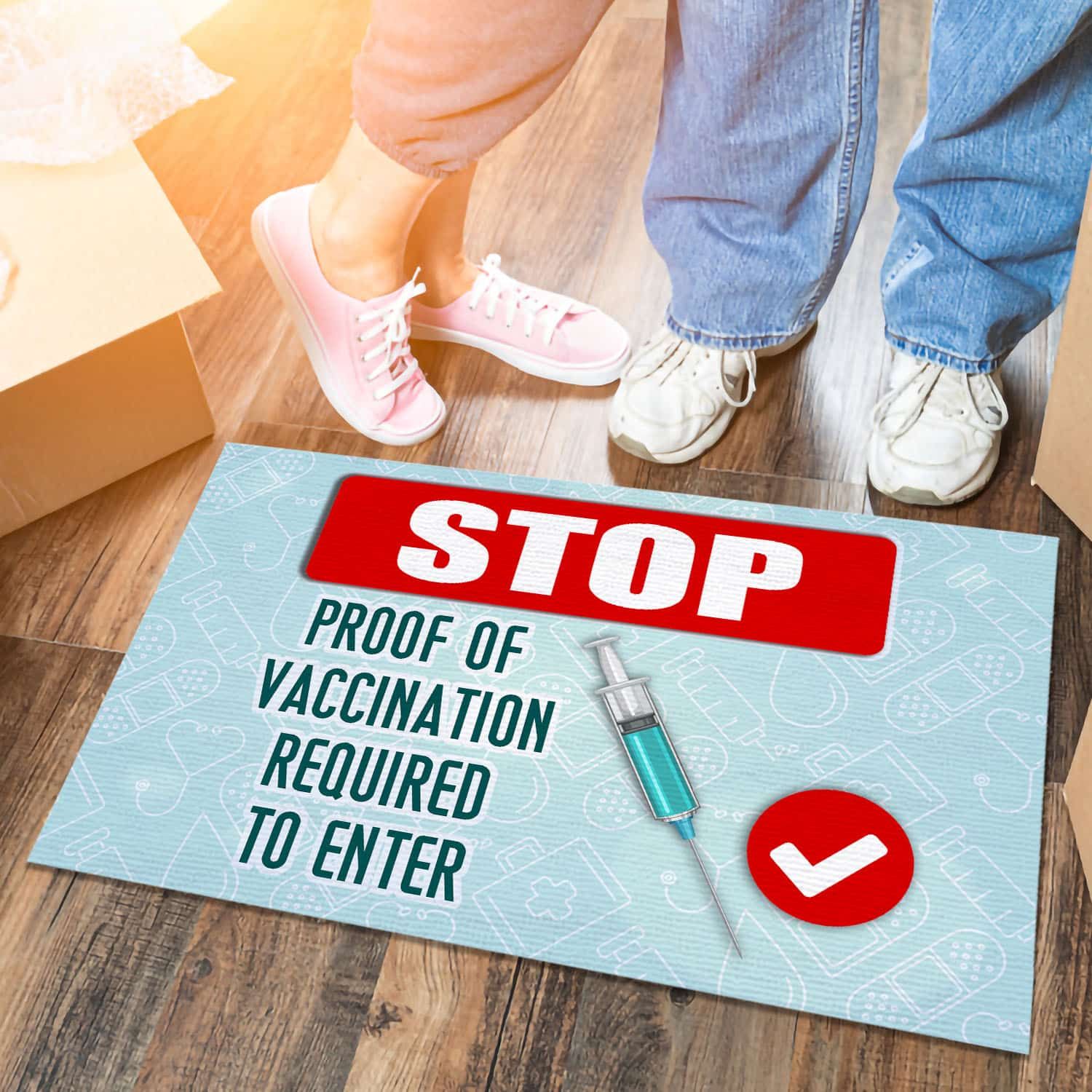 Stop Proof Of Vaccination Require To Enter Outdoor Indoor Doormat – Get Vaccinated Door Mat Entry Rug Evg43178