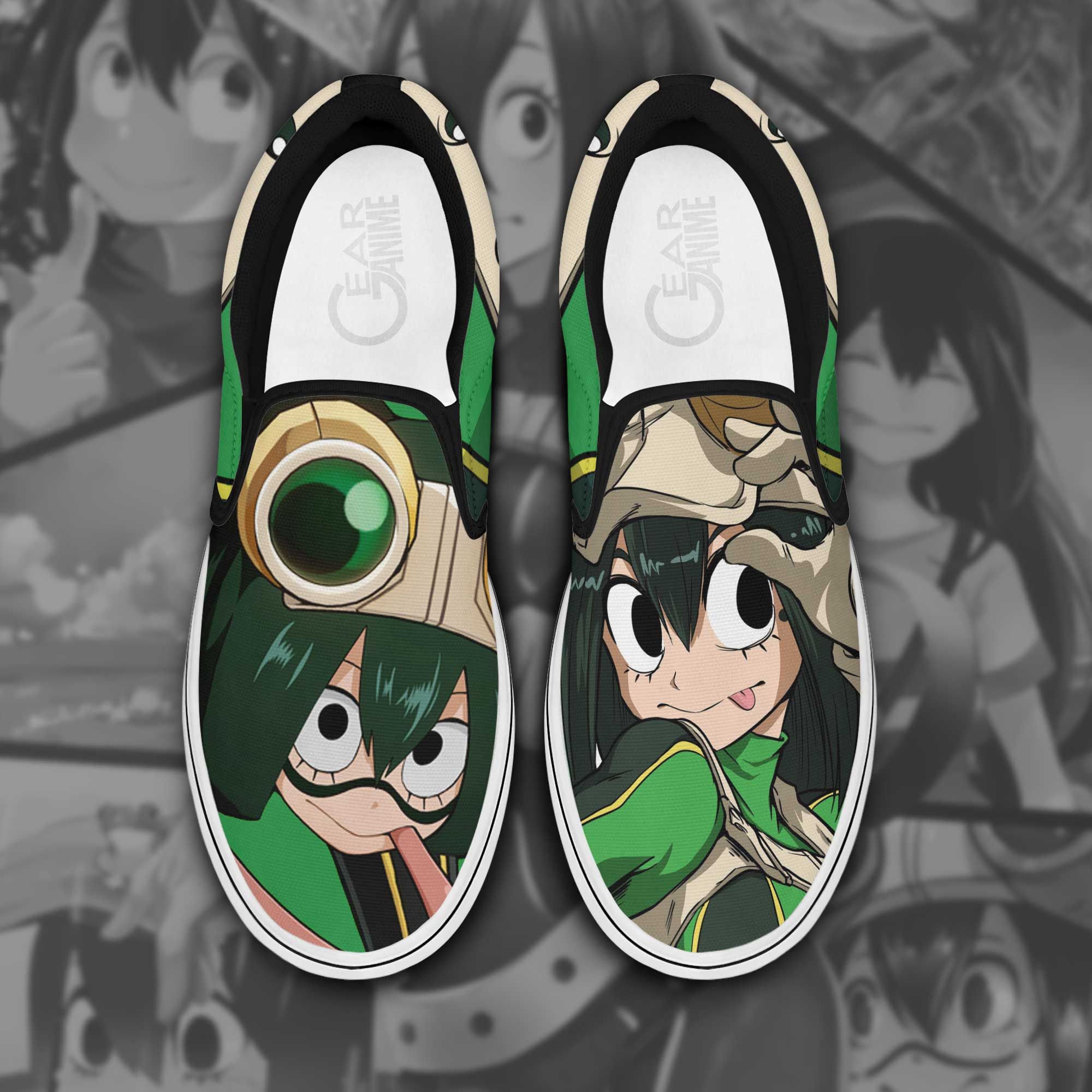 Tsuyu Asui Froppy Slip On Sneakers Mha Custom Anime Shoes Unisex Men Women