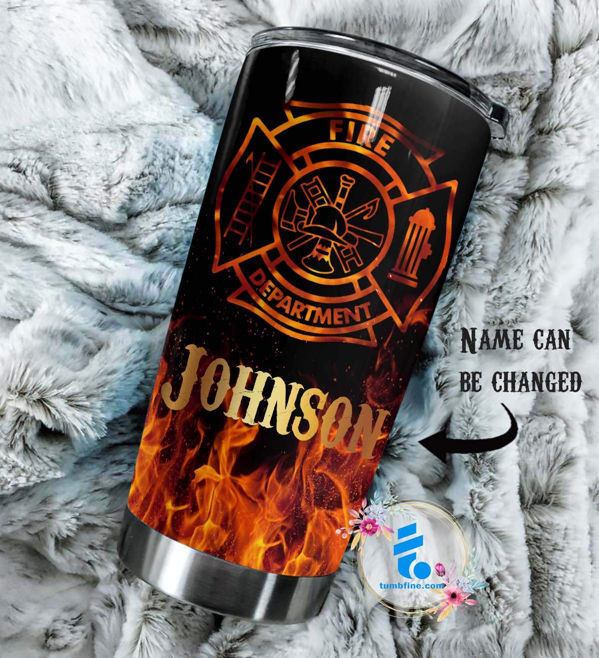 Firefighter Flame Personalized Tumbler THG68