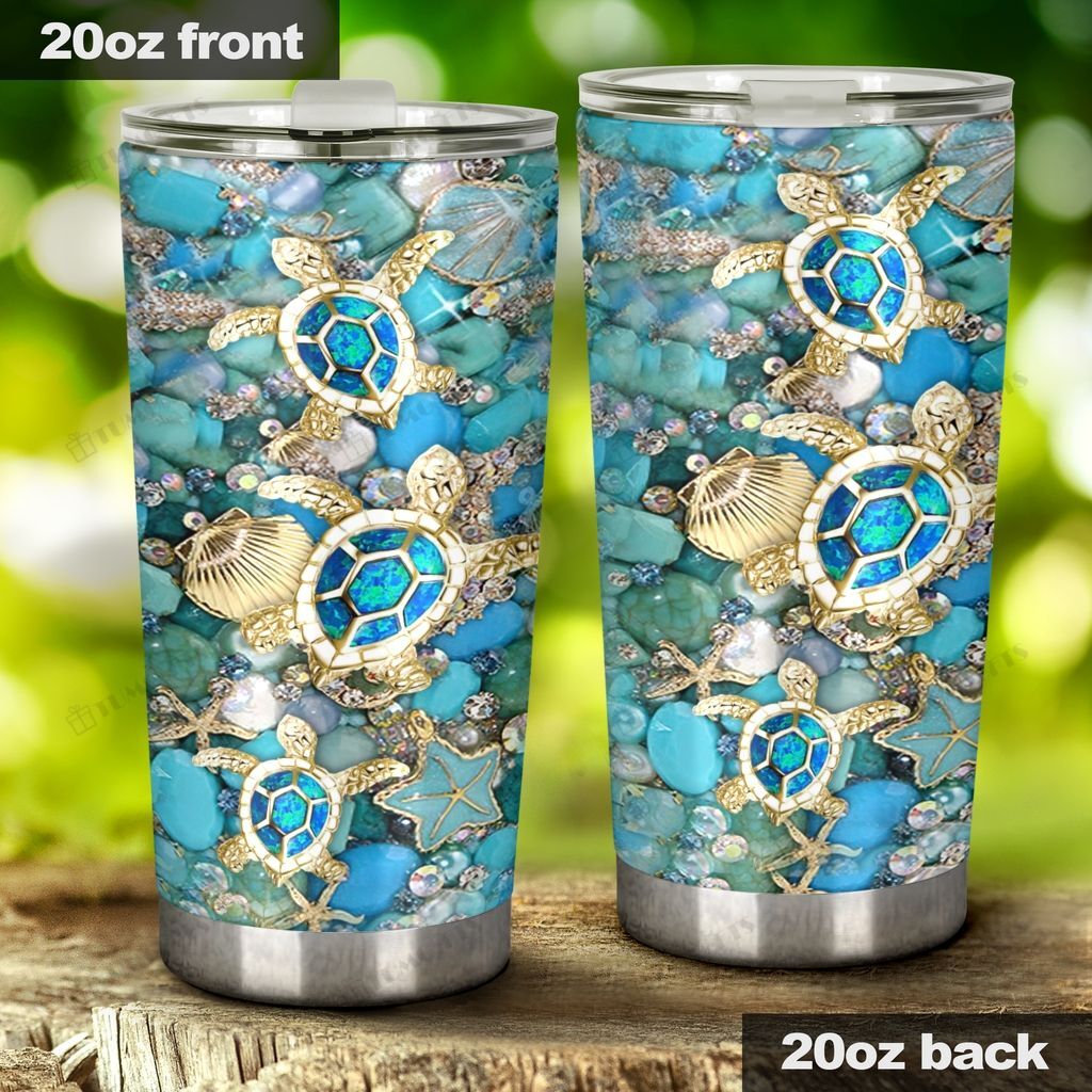 Turtles Couple, Diving Turtle, Sea Animals Stainless Steel Tumbler Cup For Coffee/Tea, Great Customized Gift For Birthday Christmas Thanksgiving