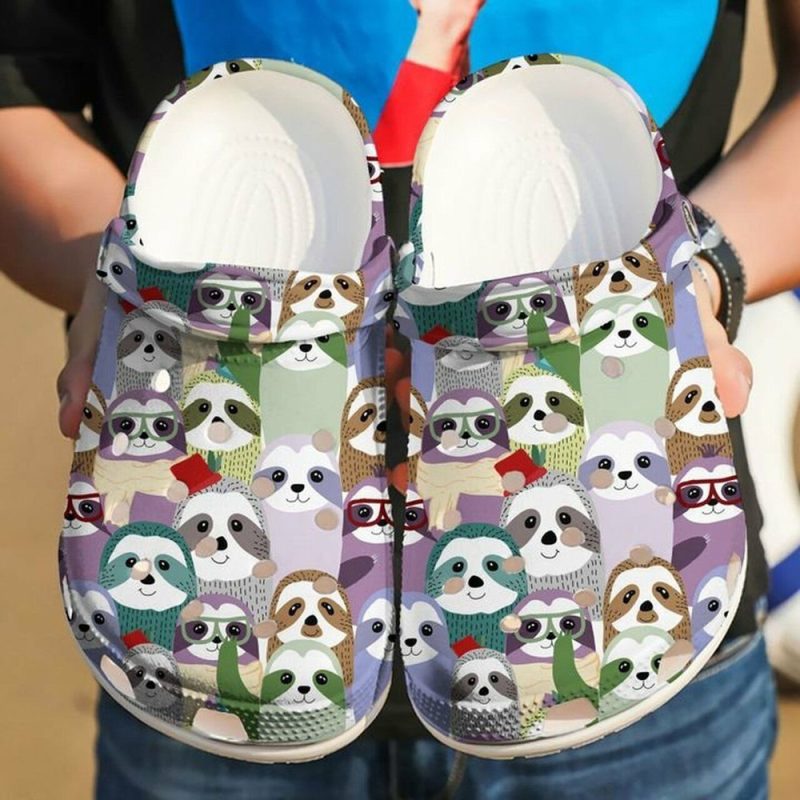 Sloth The Family Gift For Lover Rubber clog Shoes Comfy Footwear