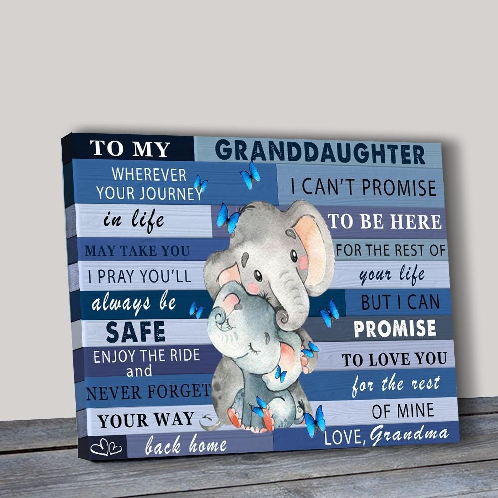 Family Elephant Granddaughter Canvas Poster Wall Art, Poster Print, Canvas Print Wall Decor