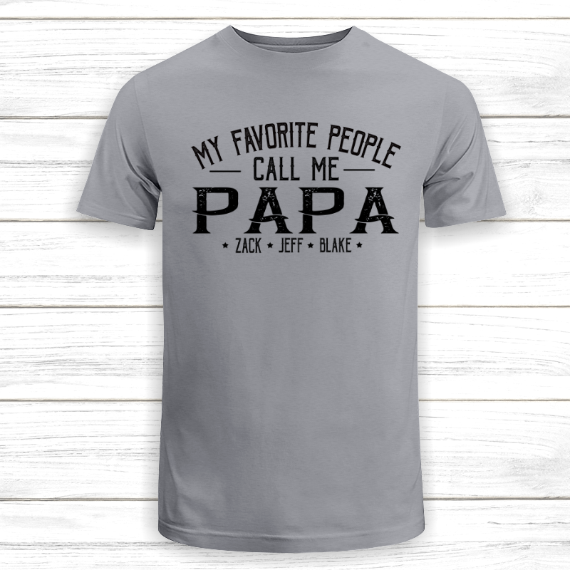 Personalized My Favorite People Call Me Grandpa And Kids T-Shirt