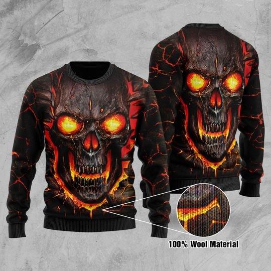 Skull Lava Christmas Ugly Sweater | Unisex | Full Size | Adult | Colorful | US1101