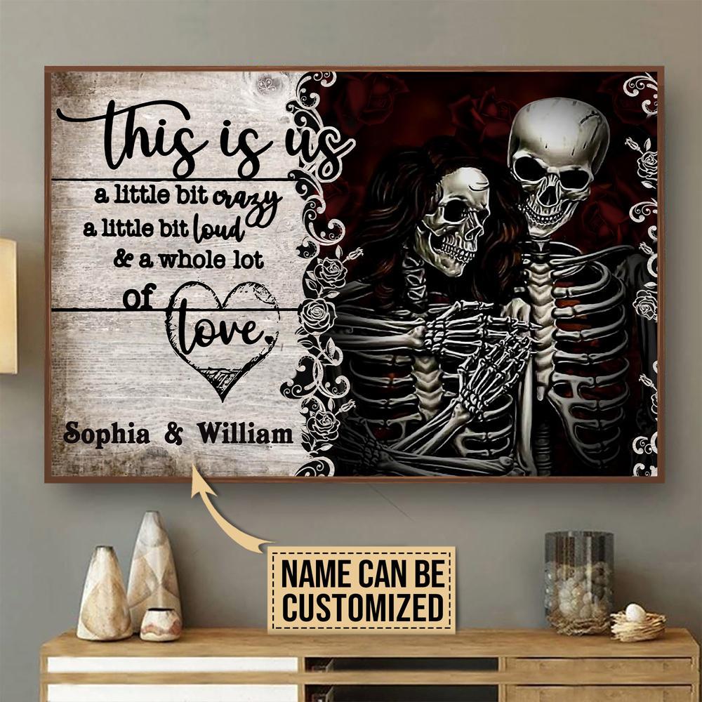 Aeticon Gifts Personalized Skeleton Couple Hug This Is Us Canvas Mom Dad Gift Home Decor