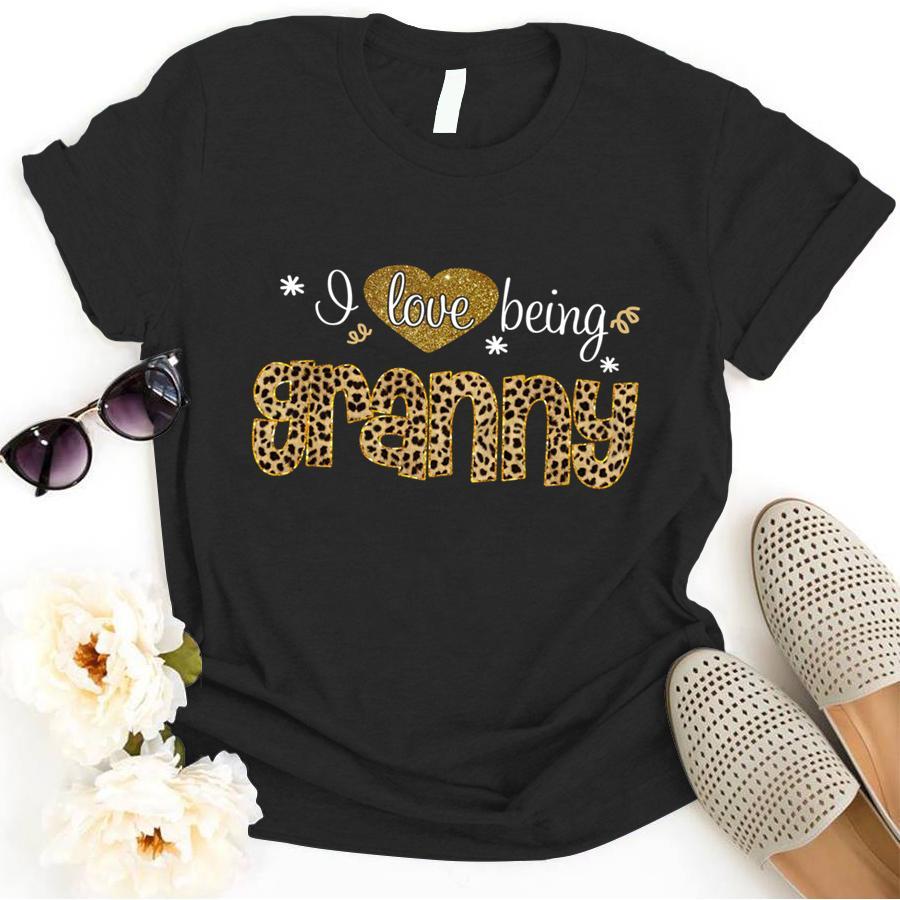 I Love Being Granny Leopard Art Family Customize Personalized T-Shirt, Hoodie Adult, Kid, Unisex